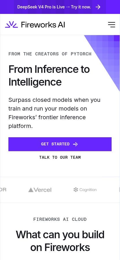 Fireworks AI スマホ表示