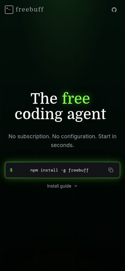 Freebuff スマホ表示