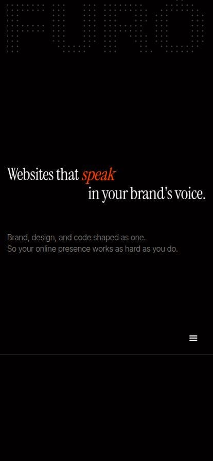 FURO Web Studio — Websites That Speak in Your Brand's Voice スマホ表示