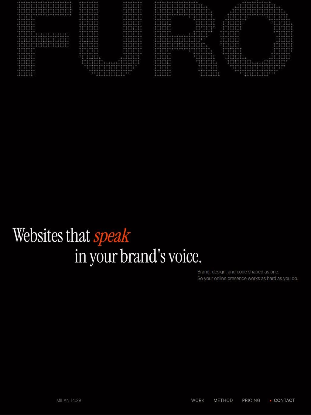 FURO Web Studio — Websites That Speak in Your Brand's Voice タブレット表示