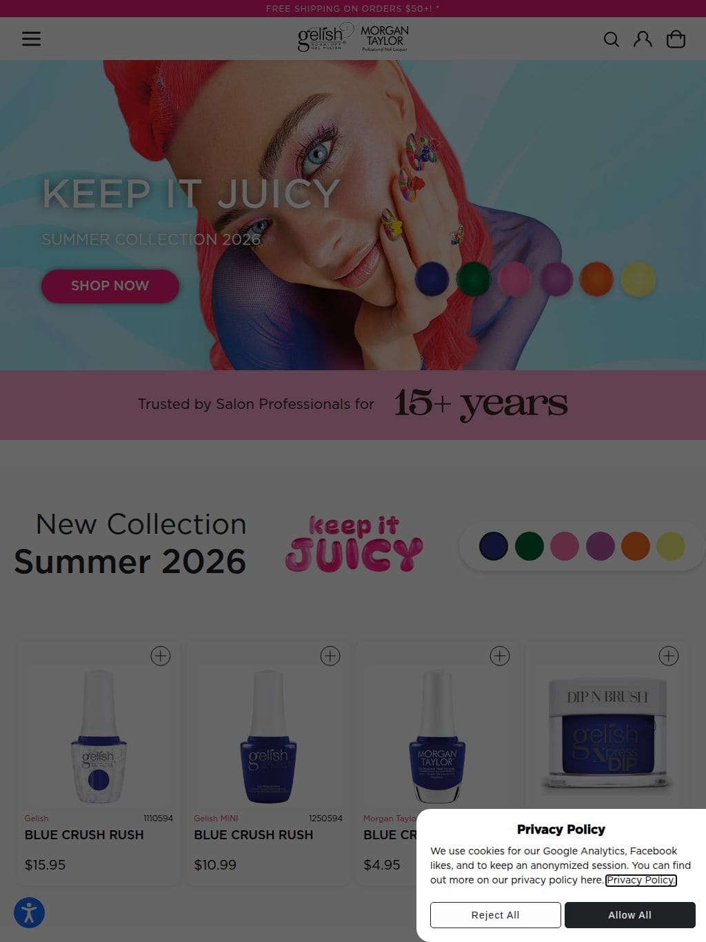 Gelish (Harmony) タブレット表示