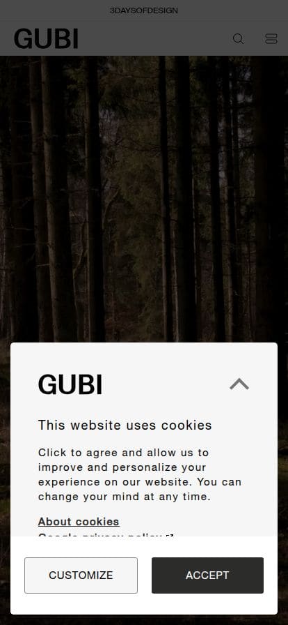 GUBI スマホ表示