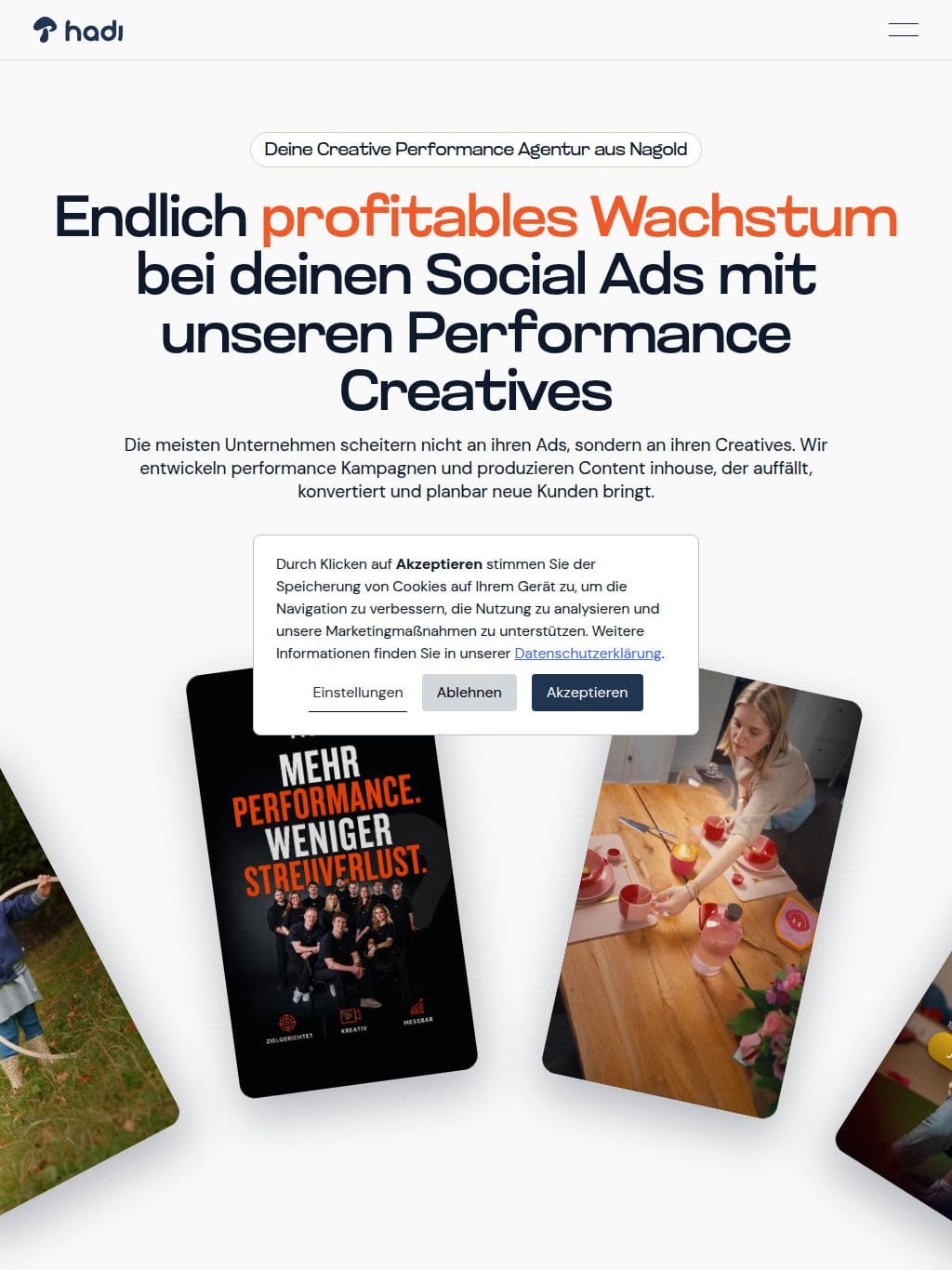 hadi community – Creative Performance Agentur aus Nagold タブレット表示