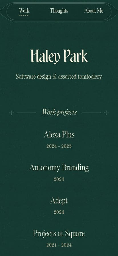 Haley Park スマホ表示
