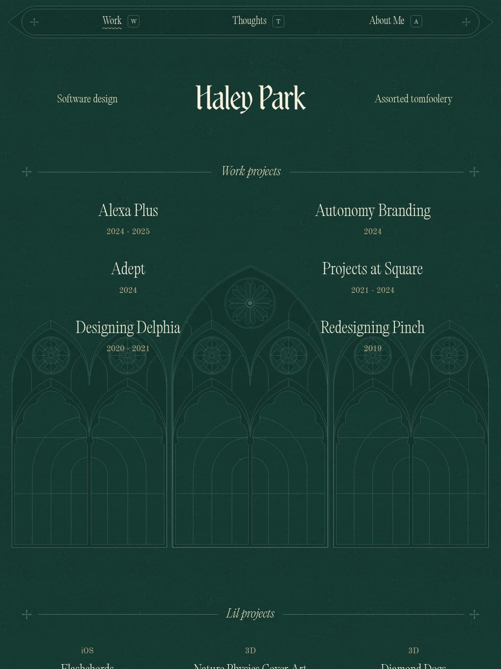 Haley Park タブレット表示