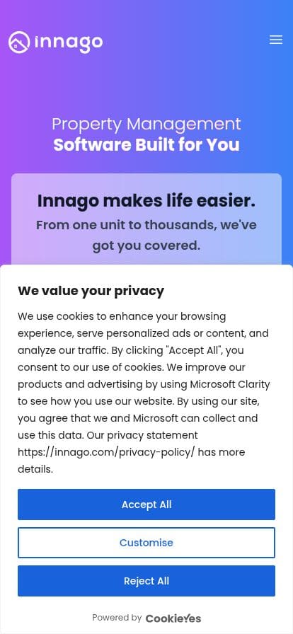Innago スマホ表示