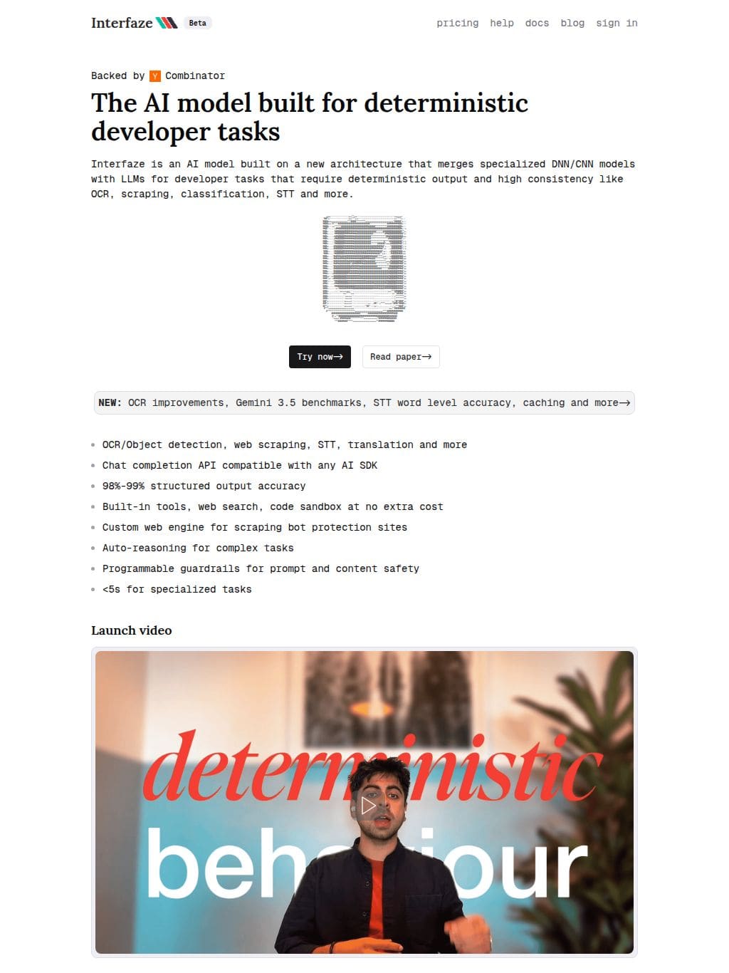 Interfaze タブレット表示