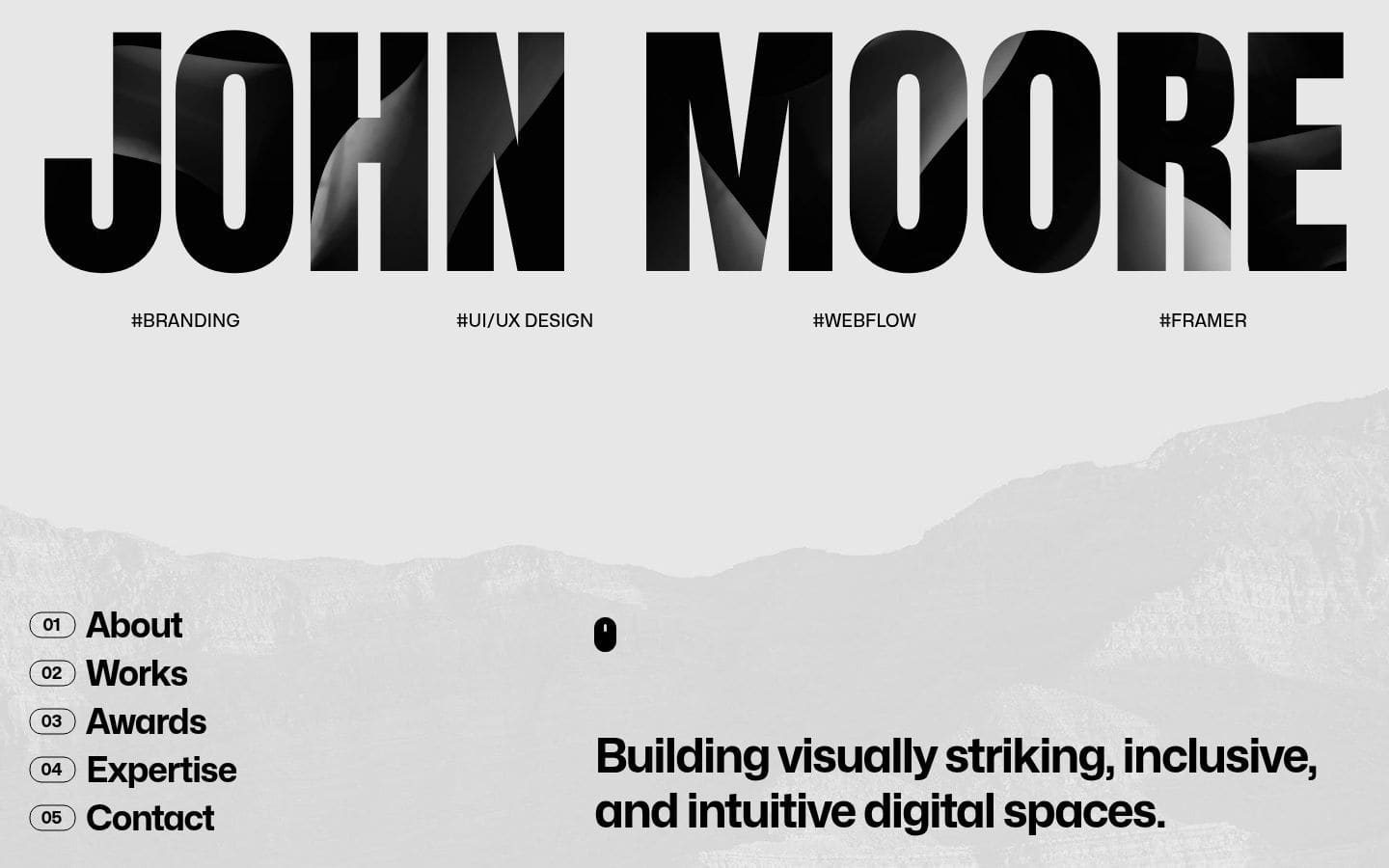 John Moore- Webflow HTML website template PC表示