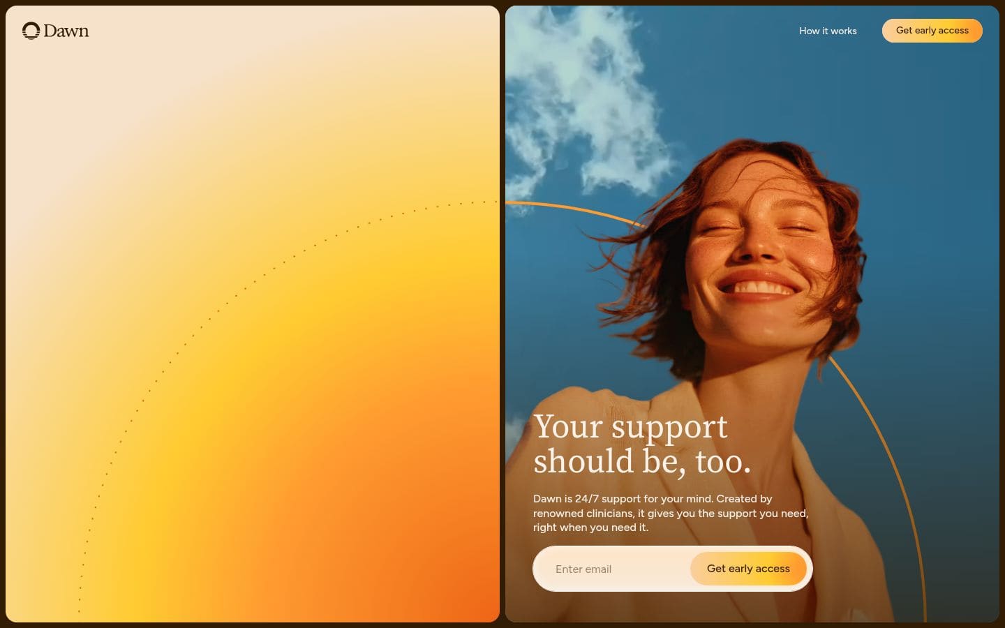 Dawn: AI for Mental Health | 24/7 support for your mind PC表示