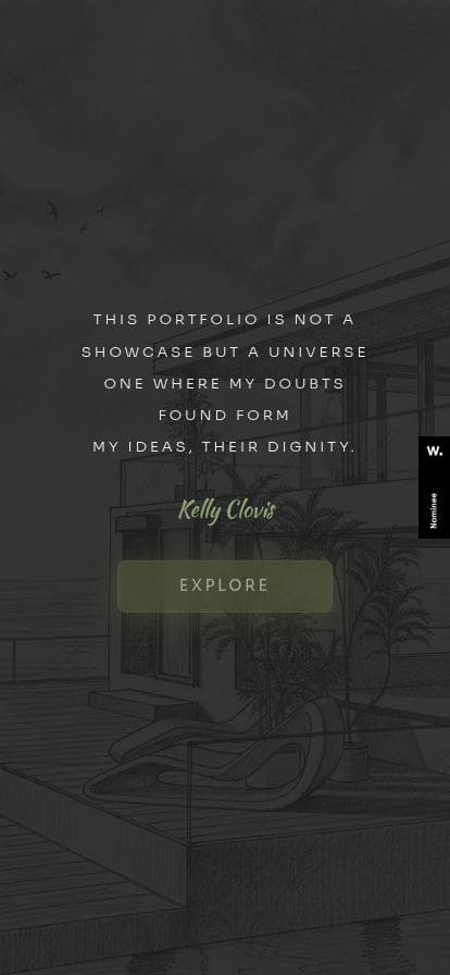Kelly Clovis — Portfolio スマホ表示