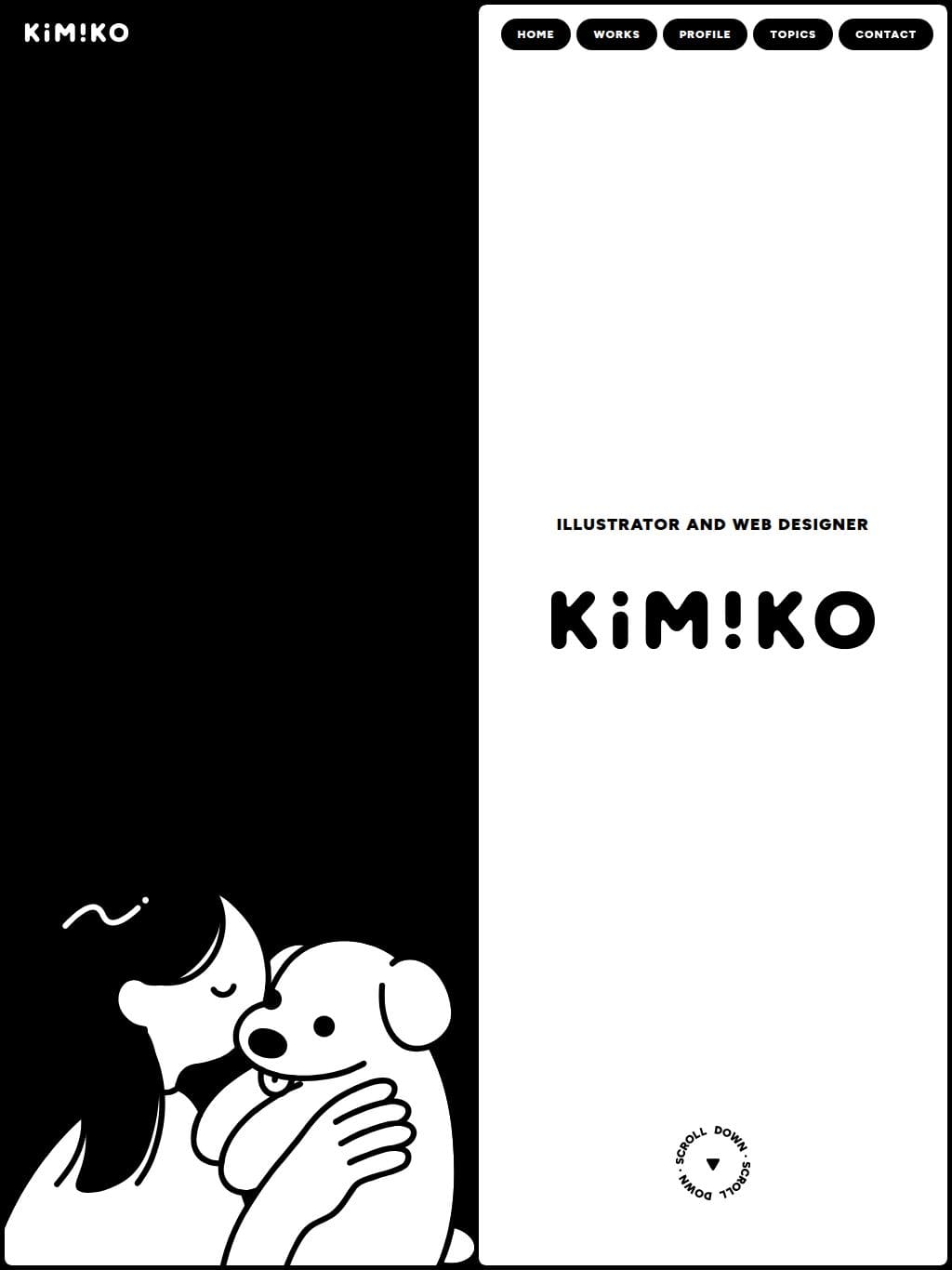 Kimiko Portfolio タブレット表示