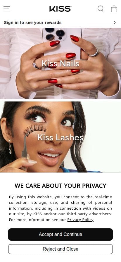 KISS Products スマホ表示