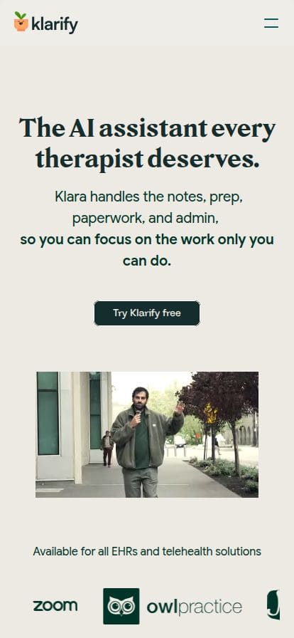 Klarify スマホ表示