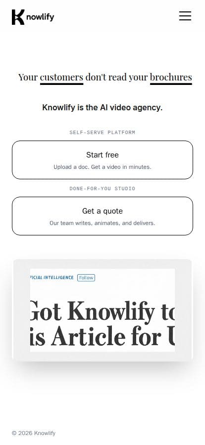 Knowlify スマホ表示
