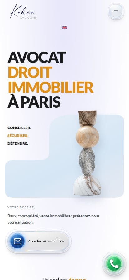 Maître Reda Kohen, avocat en droit immobilier et droit des affaires à Paris スマホ表示