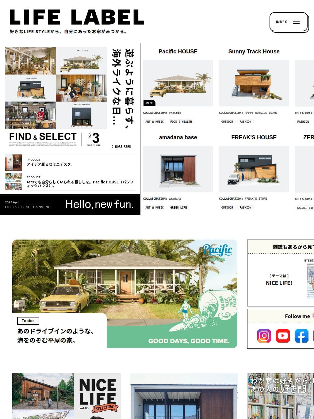LIFE LABEL タブレット表示