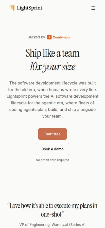 Lightsprint スマホ表示