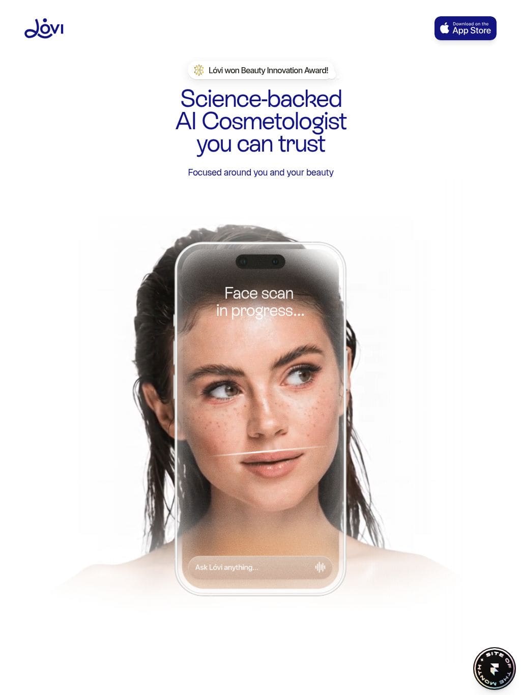Lovi — Smart Skin Care タブレット表示
