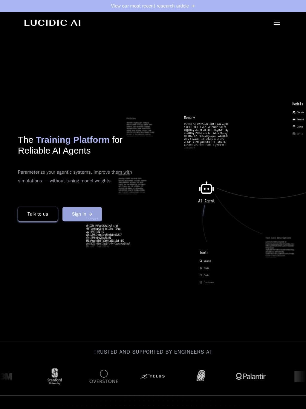 Lucidic AI タブレット表示