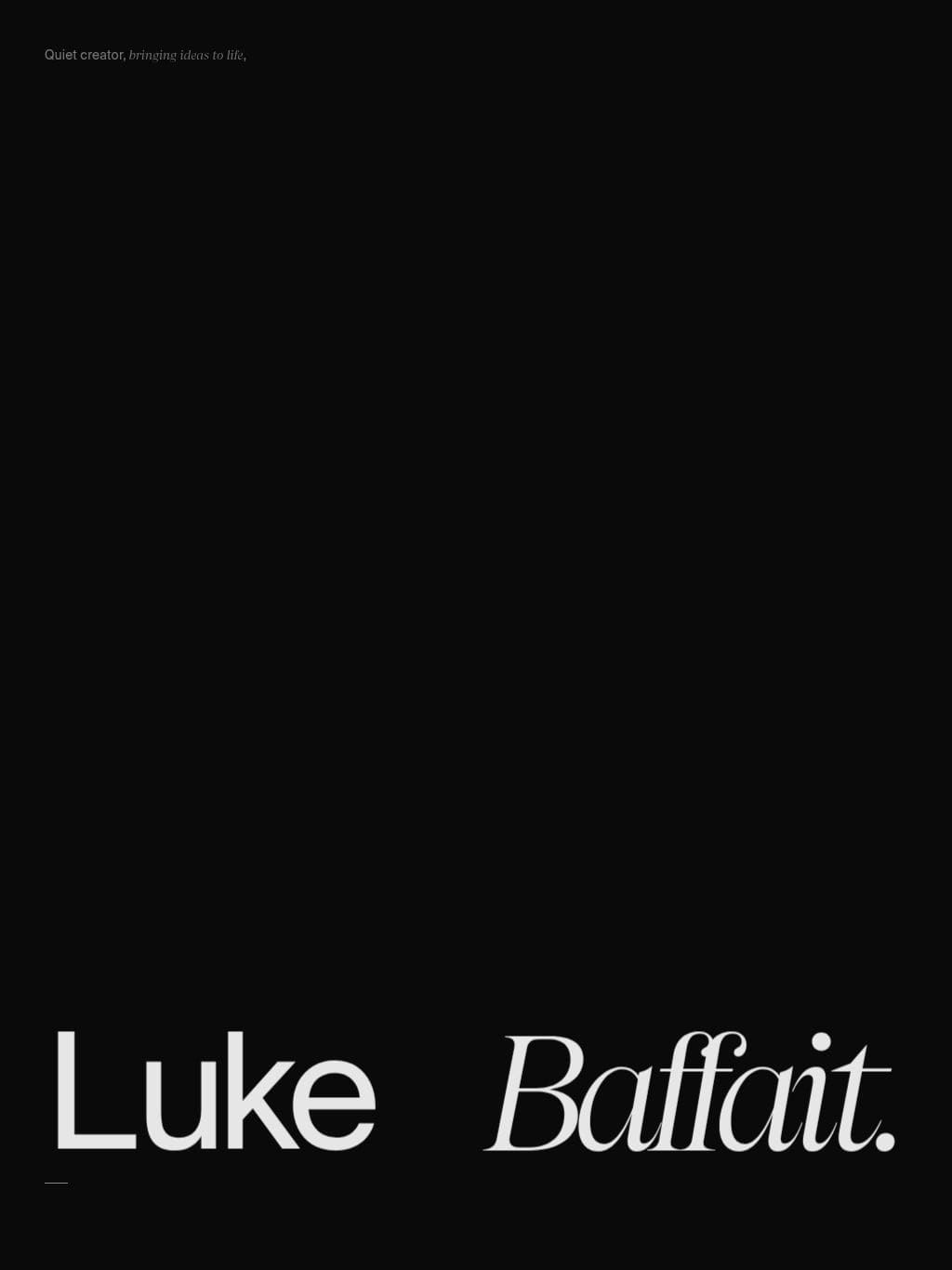 Luke Baffait, Creative Developer タブレット表示
