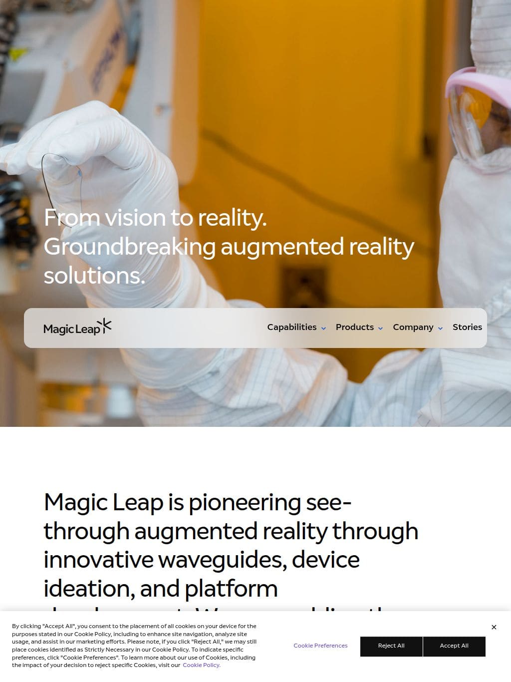 Magic Leap タブレット表示