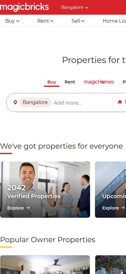 MagicBricks スマホ表示