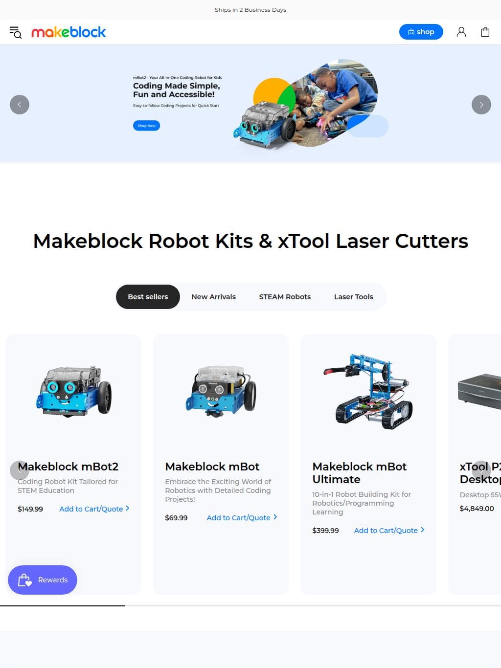 Makeblock タブレット表示