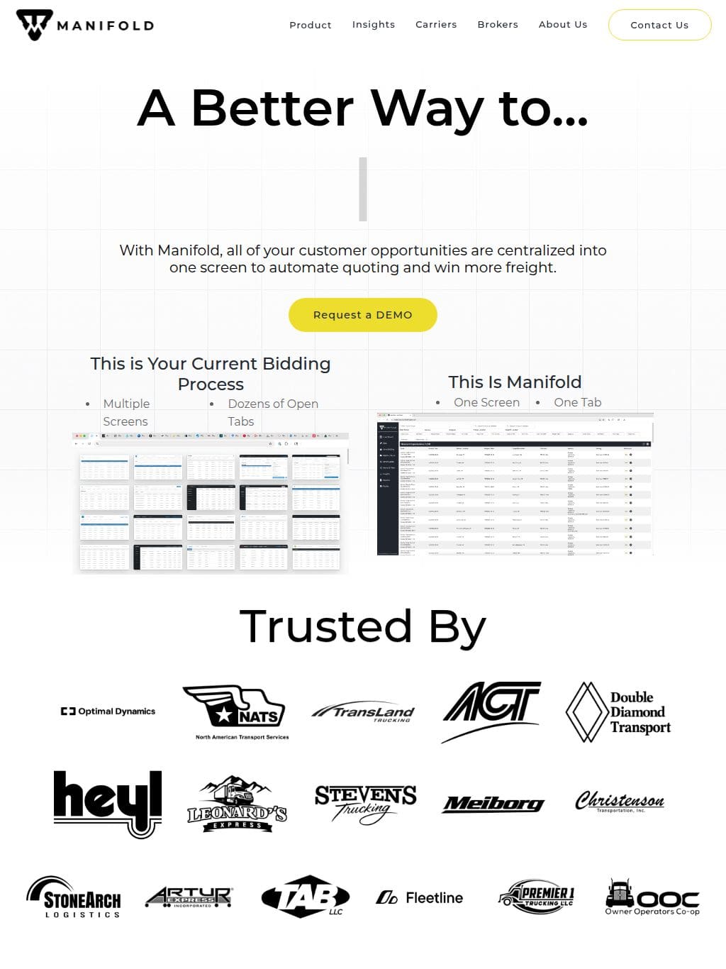 Manifold Freight タブレット表示