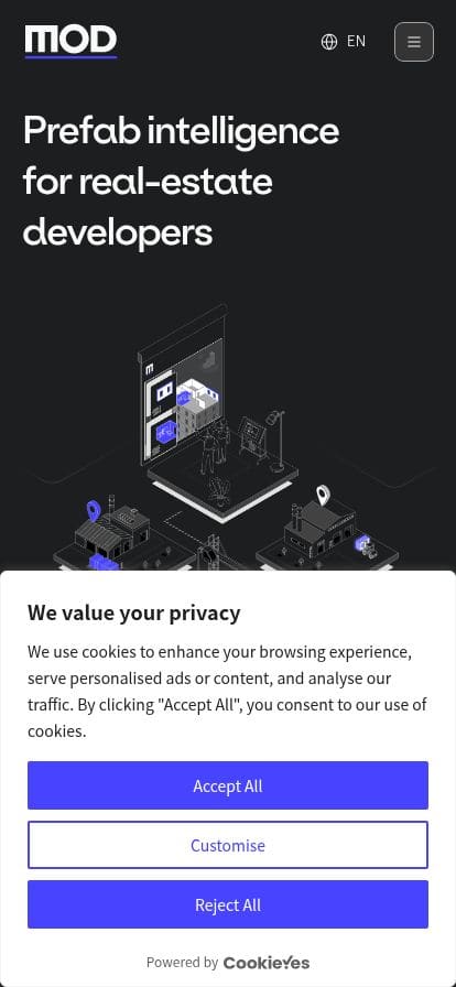 MOD: Prefab intelligence for real-estate developers スマホ表示