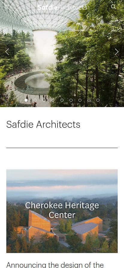 Safdie Architects スマホ表示