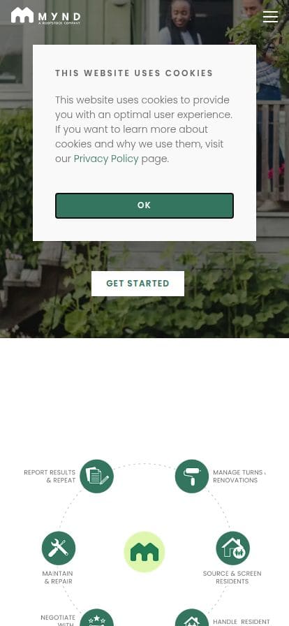 Mynd Property Management スマホ表示