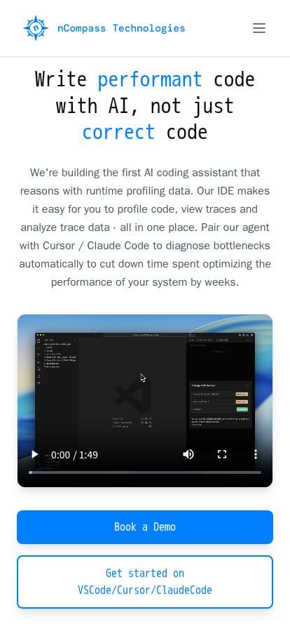 nCompass Technologies スマホ表示