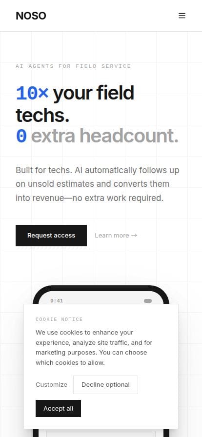 NOSO LABS スマホ表示