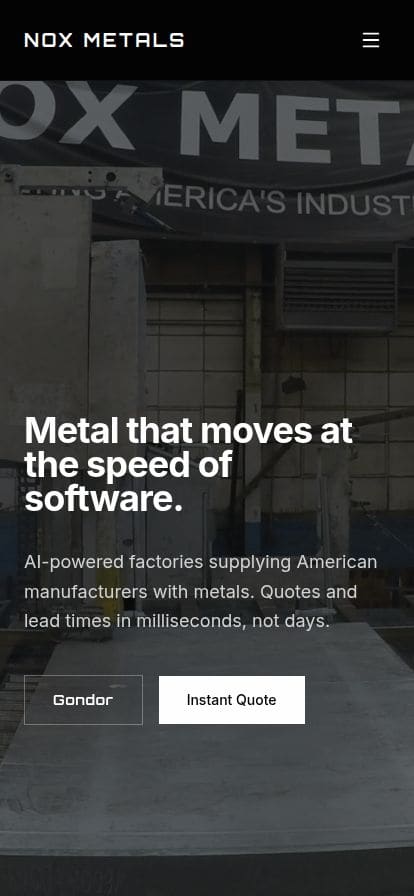 Nox Metals スマホ表示