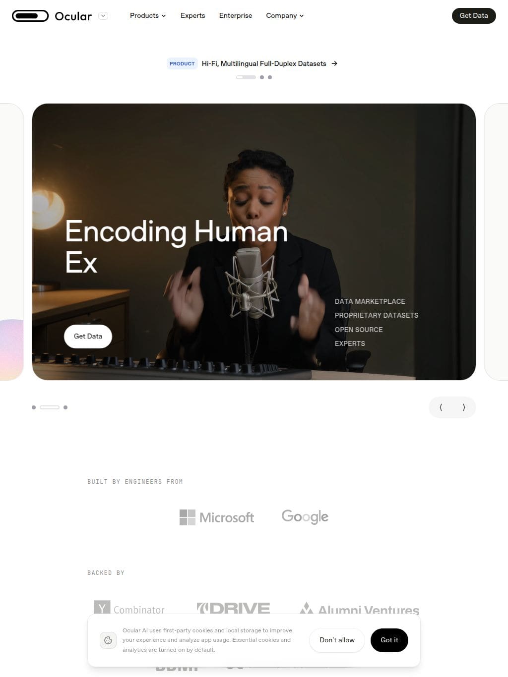 Ocular AI タブレット表示