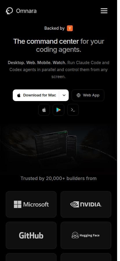 Omnara スマホ表示