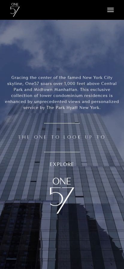 One57 NYC スマホ表示