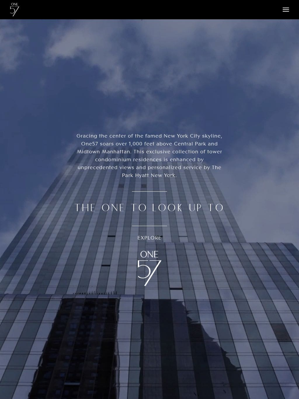 One57 NYC タブレット表示
