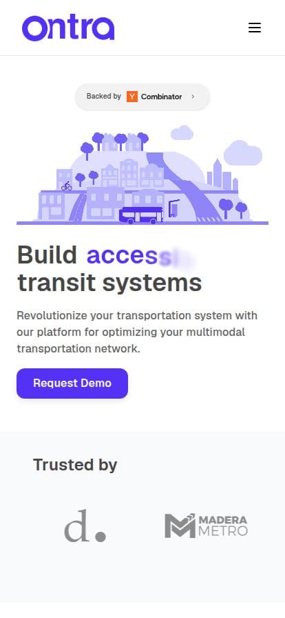 Ontra Mobility スマホ表示