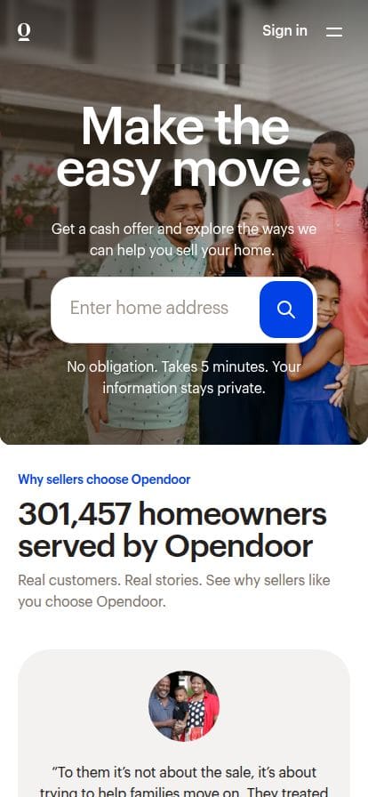 Opendoor スマホ表示