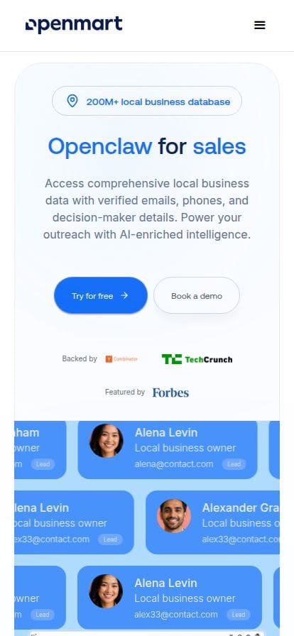 Openmart スマホ表示
