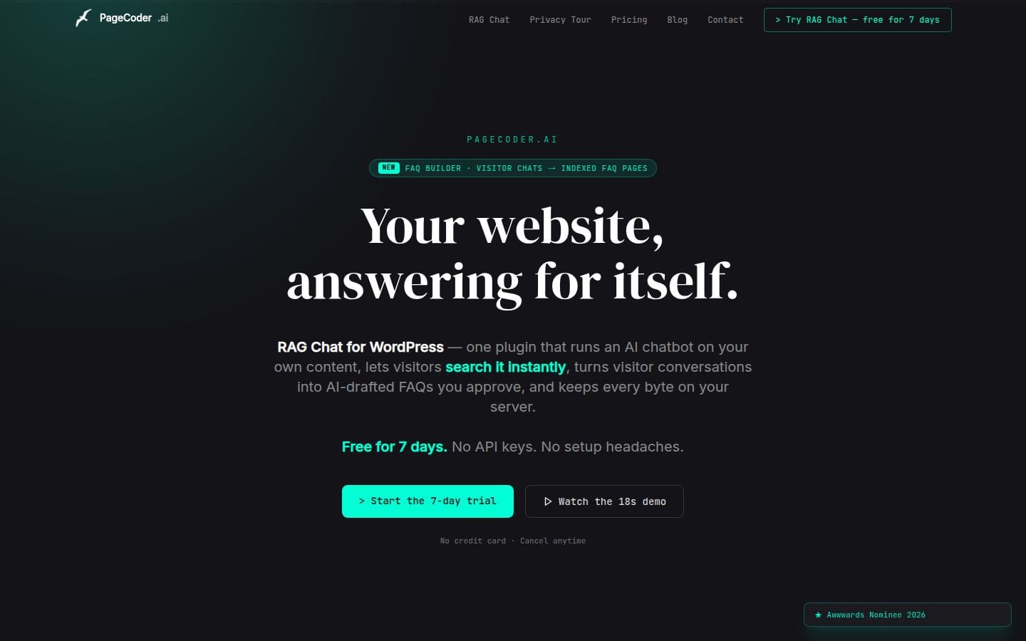 pagecoder.ai PC表示
