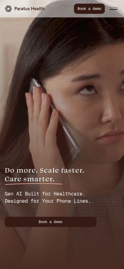 Paratus Health スマホ表示