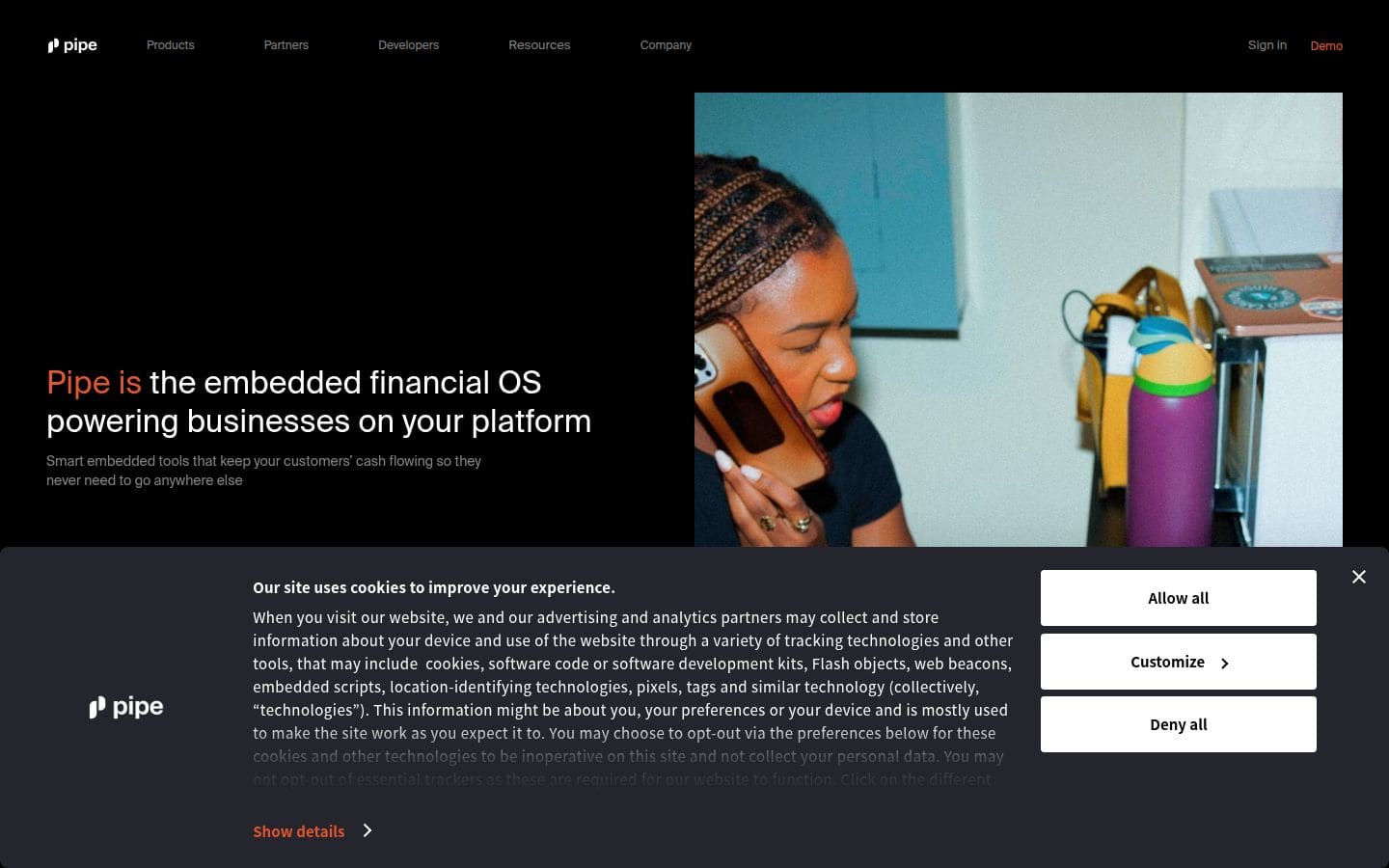 Pipe | Embedded Financial Solutions PC表示