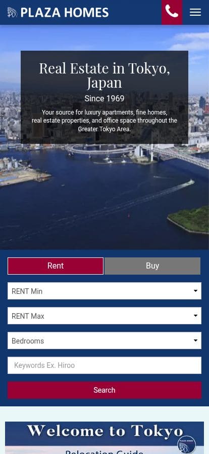 Plaza Homes スマホ表示