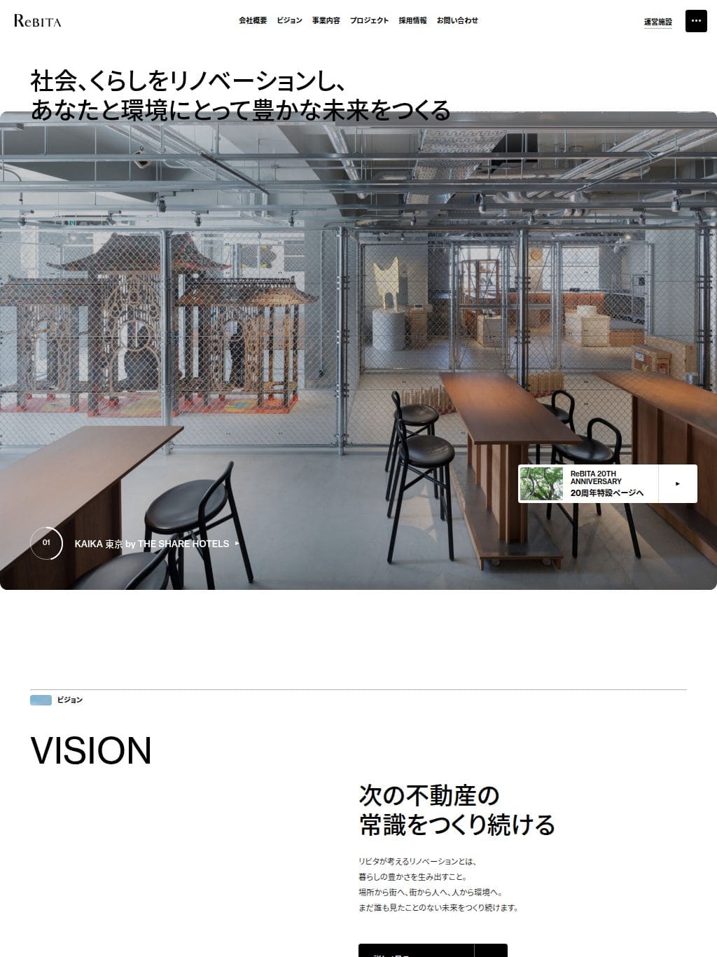 リビタ タブレット表示