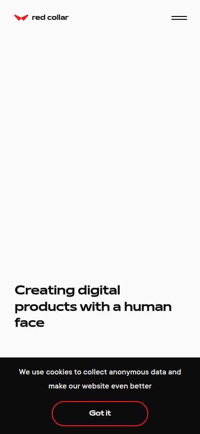 Red Collar | Creating digital products with a human face スマホ表示