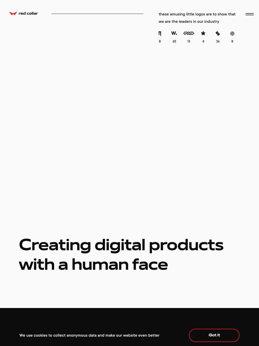 Red Collar | Creating digital products with a human face タブレット表示