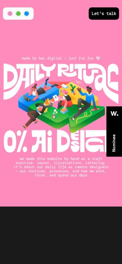 daily rituals — 0% ai by bar.digital スマホ表示