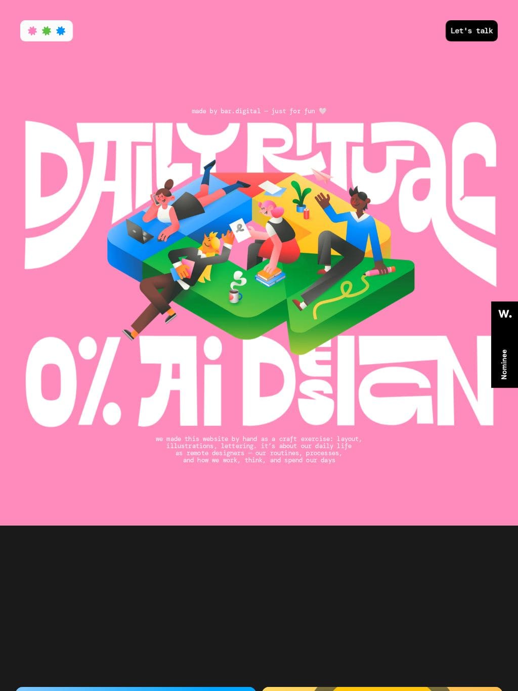 daily rituals — 0% ai by bar.digital タブレット表示